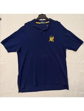Polo Ralph Lauren Polo Mens 2XLT Tall Blue w/ Yellow Embroidered Big Crest Shirt